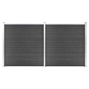  vidaXL fekete WPC kerítéspanelszett 353 x 186 cm akciós termékkép 1