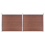  vidaXL barna WPC kerítéspanelszett 353 x 146 cm akciós termékkép 1