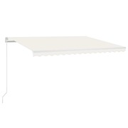  vidaXL krémszínű automata szélérzékelős és LED-es napellenző 450x300cm akciós termékkép 1