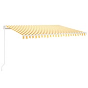  vidaXL sárga-fehér szélérzékelős és LED-es napellenző 450 x 300 cm akciós termékkép 1