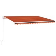  vidaXL narancssárga-barna szélérzékelős és LED-es napellenző 450x300cm akciós termékkép 1