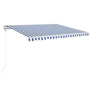  vidaXL kék/fehér automata szélérzékelős és LED-es napellenző 450x350cm akciós termékkép 1
