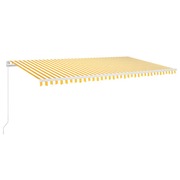  vidaXL sárga és fehér kézi napellenző 600 x 350 cm akciós termékkép 1