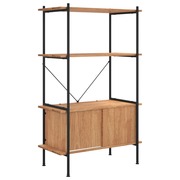  vidaXL 4 szintes acél és szerelt fa polc szekrénnyel 80x40x130 cm akciós termékkép 1