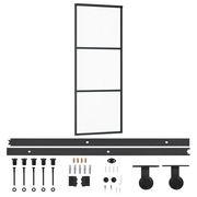  vidaXL ESG üveg és alumínium tolóajtó fémszerelvény-szettel 76x205 cm akciós termékkép 1