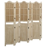  vidaXL 6 paneles barna szövet paraván 214 x 165 cm akciós termékkép 1