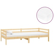  vidaXL tömör fenyőfa dívány matraccal 90 x 200 cm akciós termékkép 1