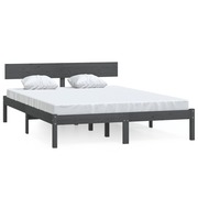  vidaXL Small Double szürke tömör fa ágykeret 120 x 190 cm akciós termékkép 1