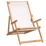  vidaXL krémszínű tömör tíkfa összecsukható strandszék akciós termékkép 1