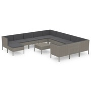  vidaXL 13 részes szürke polyrattan kerti ülőgarnitúra párnákkal akciós termékkép 1