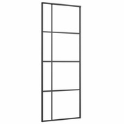  vidaXL fekete matt ESG üveg és alumínium tolóajtó 76x205 cm akciós termékkép 1
