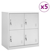  vidaXL 5 db világosszürke acél zárható szekrény 90 x 45 x 92,5 cm akciós termékkép 1