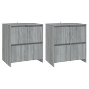 vidaXL 2 db szürke-sonoma színű forgácslap tálalószekrény 70x41x75 cm akciós termékkép 1