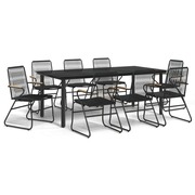  vidaXL 9 részes fekete PVC rattan kerti étkezőgarnitúra akciós termékkép 1