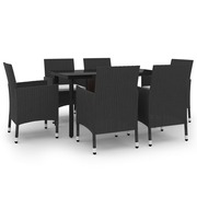  vidaXL 7 részes polyrattan és üveg kerti étkezőgarnitúra párnákkal akciós termékkép 1