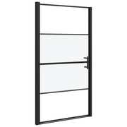  vidaXL fekete selyemmatt edzett üveg zuhanyajtó 100 x 178 cm akciós termékkép 1