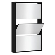  vidaXL fekete 3 szintes cipőszekrény tükörrel 63 x 17 x 102,5 cm akciós termékkép 1
