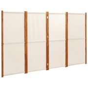  vidaXL fehér 4 paneles térelválasztó 280x180 cm akciós termékkép 1