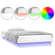  vidaXL egyszemélyes fehér tömör fa LED-es ágykeret 90 x 190 cm akciós termékkép 1