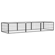  vidaXL 8-paneles fekete porszórt acél kutyakennel 100 x 50 cm akciós termékkép 1