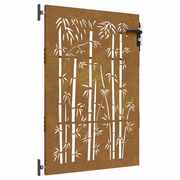  vidaXL bambuszmintás corten acél kerti kapu 85 x 125 cm akciós termékkép 1