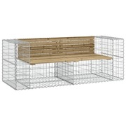  vidaXL tömör impergnált fenyőfa gabion kerti pad 184x71x65,5 cm akciós termékkép 1