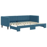 vidaXL kék kihúzható bársony heverő 80 x 200 cm akciós termékkép 1