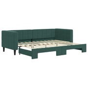  vidaXL sötétzöld kihúzható bársony heverő 80 x 200 cm akciós termékkép 1