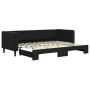  vidaXL fekete kihúzható bársony heverő 80 x 200 cm akciós termékkép 1