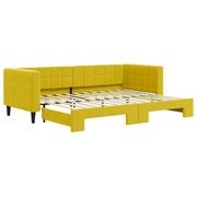  vidaXL sárga kihúzható bársony heverő 80 x 200 cm akciós termékkép 1