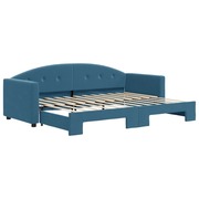  vidaXL kék kihúzható szövet heverő 80 x 200 cm akciós termékkép 1