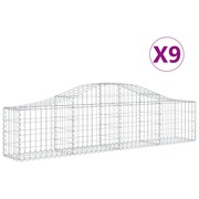  vidaXL 9 db íves horganyzott vas gabion kosár 200x30x40/60 cm akciós termékkép 1