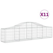  vidaXL 11 db íves horganyzott vas gabion kosár 200x30x40/60 cm akciós termékkép 1