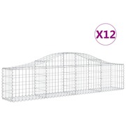  vidaXL 12 db íves horganyzott vas gabion kosár 200x30x40/60 cm akciós termékkép 1