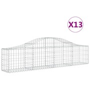  vidaXL 13 db íves horganyzott vas gabion kosár 200x30x40/60 cm akciós termékkép 1