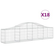  vidaXL 18 db íves horganyzott vas gabion kosár 200x30x40/60 cm akciós termékkép 1