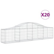  vidaXL 20 db íves horganyzott vas gabion kosár 200x30x40/60 cm akciós termékkép 1