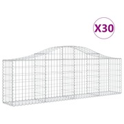 vidaXL 30 db íves horganyzott vas gabion kosár 200x30x60/80 cm akciós termékkép 1