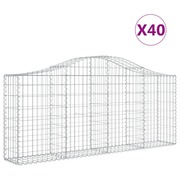  vidaXL 40 db íves horganyzott vas gabion kosár 200x30x80/100 cm akciós termékkép 1