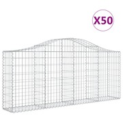  vidaXL 50 db íves horganyzott vas gabion kosár 200x30x80/100 cm akciós termékkép 1