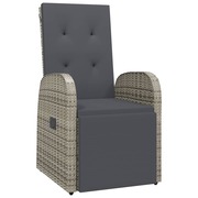  vidaXL szürke polyrattan dönthető kerti szék párnákkal akciós termékkép 1