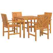  vidaXL Kert étkező szett 5 pcs Barna 90 x 90 x 74 cm tömör akácfa akciós termékkép 1
