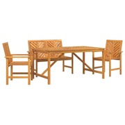  vidaXL Kert étkező szett 4 pcs Barna 150 x 90 x 74 cm tömör akácfa akciós termékkép 1