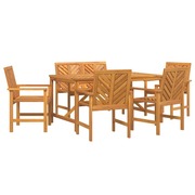  vidaXL Kert étkező szett 6 pcs Barna 150 x 90 x 74 cm tömör akácfa akciós termékkép 1