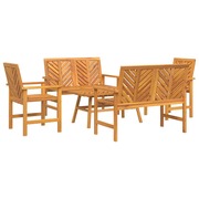  vidaXL Kerti lounge szett 3 pcs Barna Tömör akácfa akciós termékkép 1