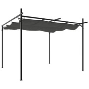  vidaXL antracitszürke pergola behúzható tetővel 295 x 292 x 230 cm akciós termékkép 1