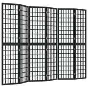  vidaXL 6 paneles fekete japán stílusú összecsukható paraván 240x170 cm akciós termékkép 1