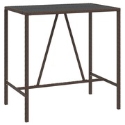  vidaXL barna polyrattan üveglapos bárasztal 110 x 70 x 110 cm akciós termékkép 1