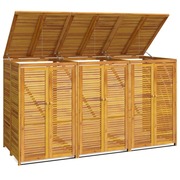  vidaXL tömör akácfa tripla kukatároló 210 x 89 x 117 cm akciós termékkép 1