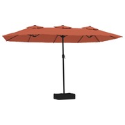  vidaXL terrakotta dupla tetős LED-es napernyő 449x265 cm akciós termékkép 1